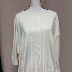 Melissa Paige Papyrus Cable Knit Top